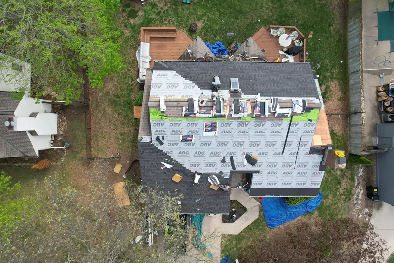Roof replacement in progress Kansas City