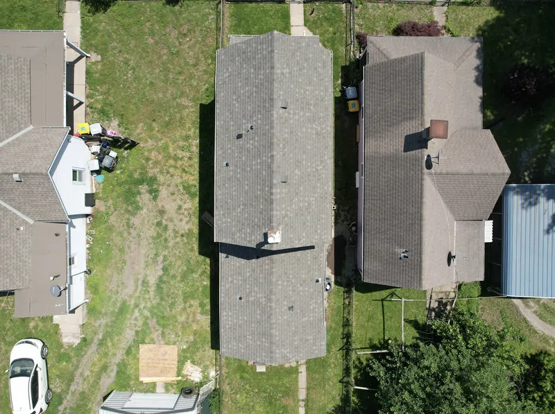 Completed Kansas City roofing project aerial view